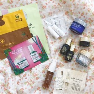 skincare samples/minis